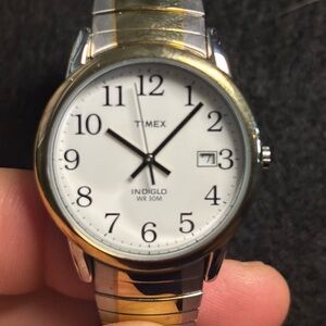 Timex Indiglo Silver and Gold Watch